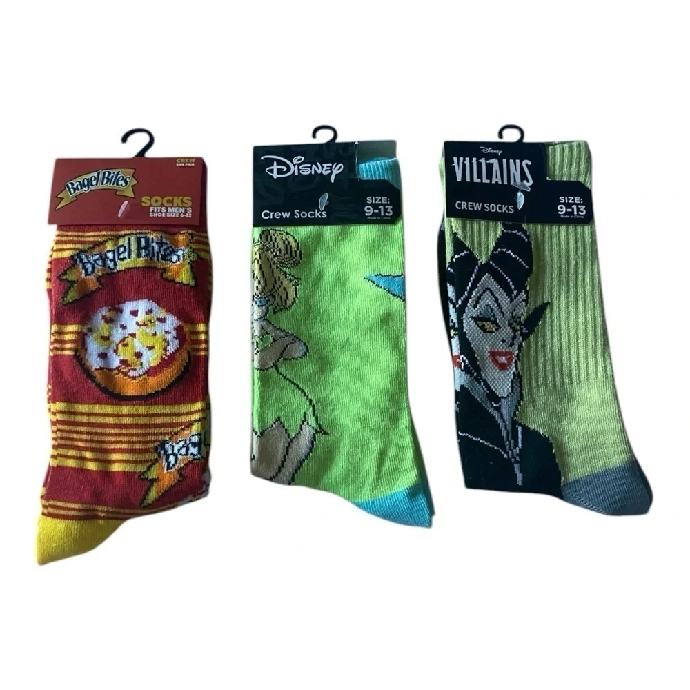 NWT-DISNEY & NOVELTY SOCKS-THREE PAIRS
